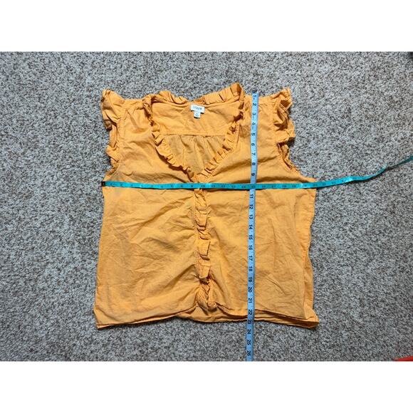 J. CREW Women's ruffle, sleeveless blouse, size Lg, Light Orange - Picture 4 of 10